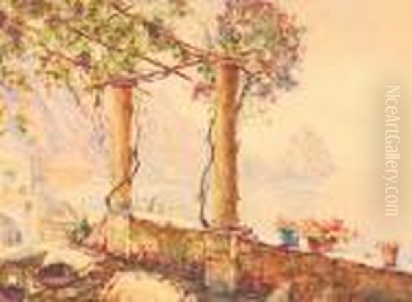 View Of Capri Oil Painting by Georges Lapchine