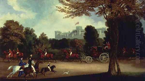 William IV driving in Windsor Park Oil Painting by James Pollard