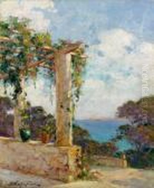 La Pergola Au Cap Martin Oil Painting by Georges Lapchine