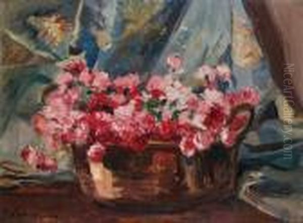 Corbeille De Fleurs Oil Painting by Georges Lapchine