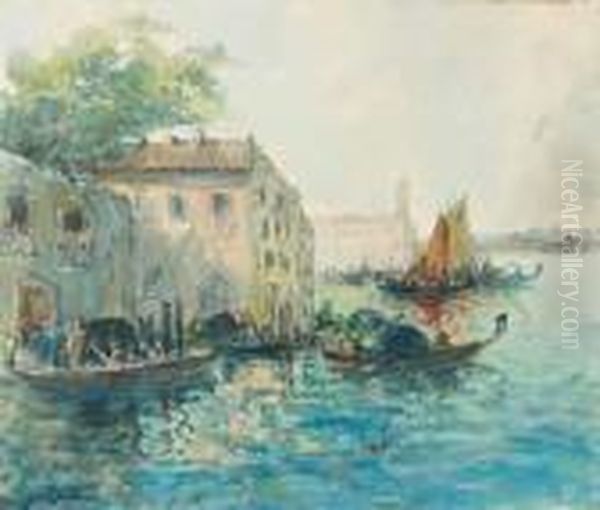 Vue De Venise Oil Painting by Georges Lapchine