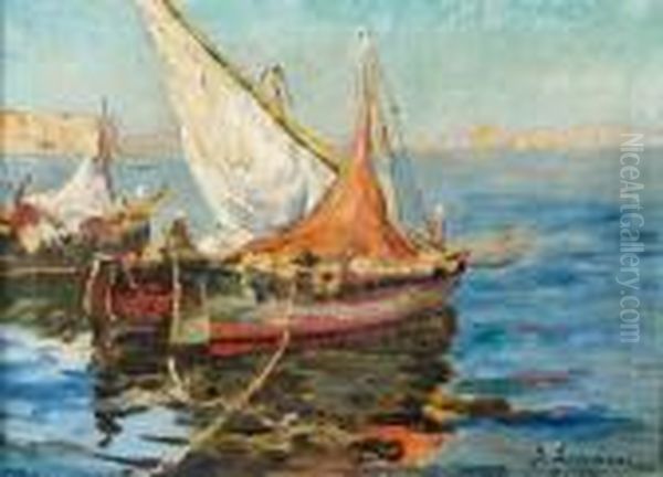 Pecheurs En Mediterrannee Oil Painting by Georges Lapchine