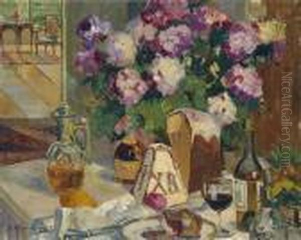 Easter Feast Oil Painting by Georges Lapchine