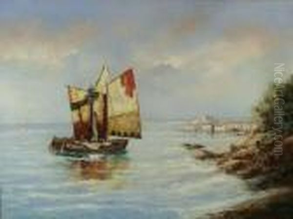 Boat Oil Painting by Georges Lapchine