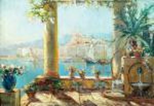 Villa Napolitaine Oil Painting by Georges Lapchine