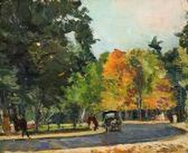 Bois De Boulogne. Oil Painting by Georges Lapchine