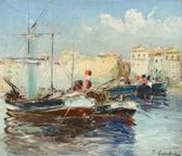 Le Port. Oil Painting by Georges Lapchine