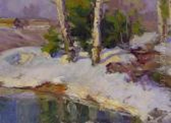 Winterlandschaft Oil Painting by Georges Lapchine