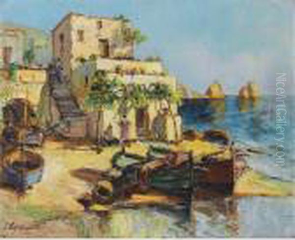 Capri Oil Painting by Georges Lapchine