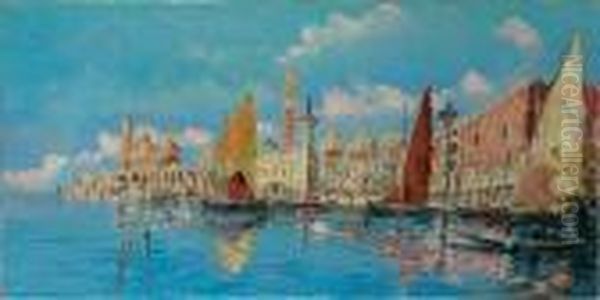 Vue De Venise Oil Painting by Georges Lapchine