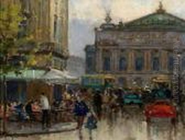 Opera In Paris Oil Painting by Georges Lapchine