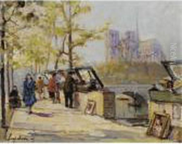 Notre Dame De Paris Oil Painting by Georges Lapchine