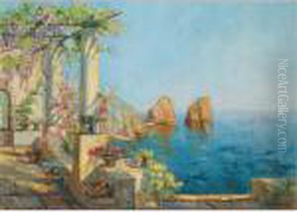 Capri Oil Painting by Georges Lapchine