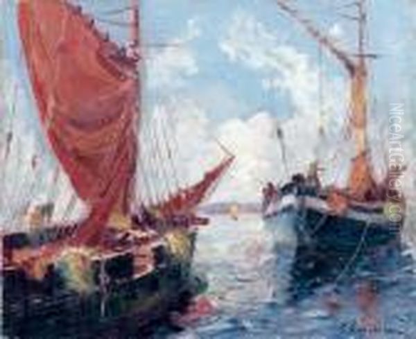 Bateaux Oil Painting by Georges Lapchine