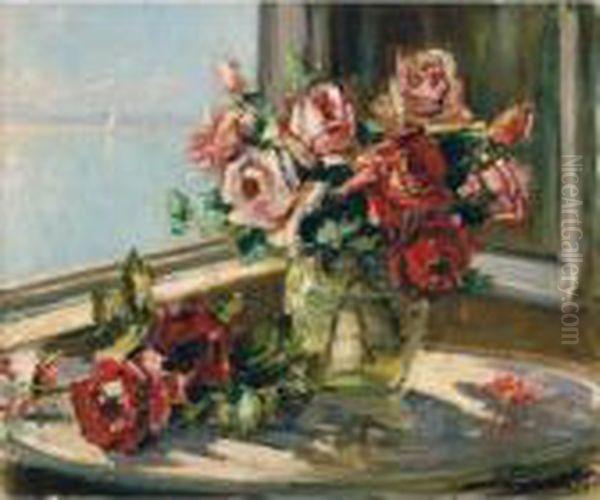 Roses Oil Painting by Georges Lapchine