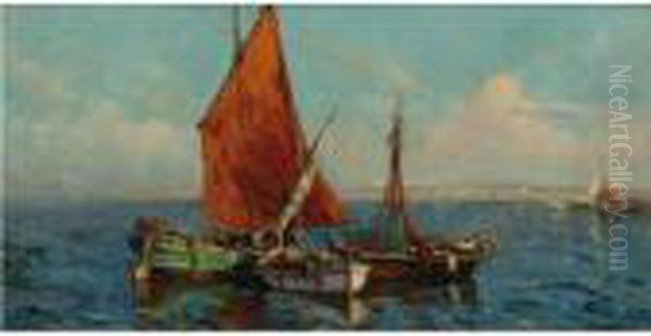 Boats Oil Painting by Georges Lapchine