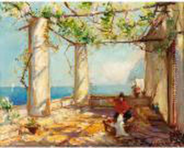 Terrace On The Italian Coast by Georges Lapchine