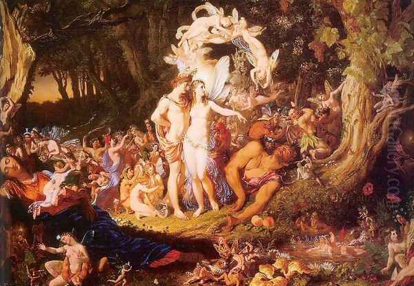 The Reconciliation of Oberon and Titania 1847 Oil Painting by Sir Joseph Noel Paton