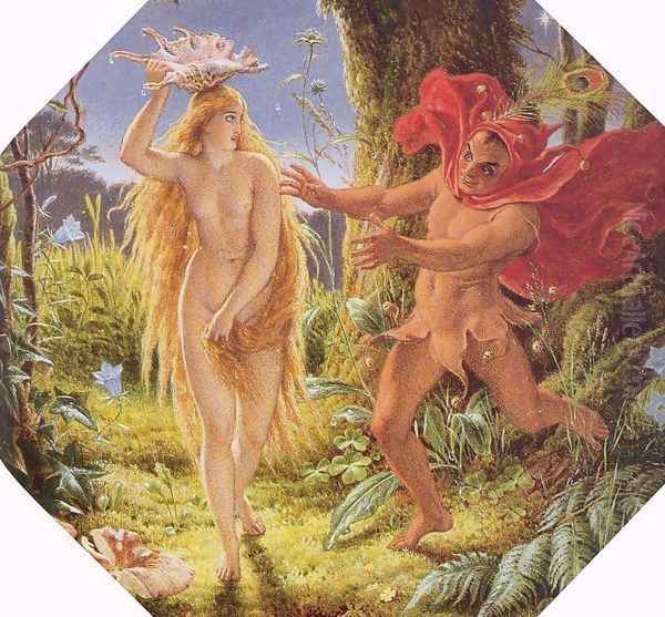 Puck and the Fairy Oil Painting by Sir Joseph Noel Paton