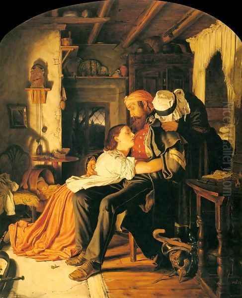 'Home' The Return from the Crimea Oil Painting by Sir Joseph Noel Paton