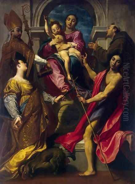 Madonna and the Child with Saints Oil Painting by Gregorio Pagani