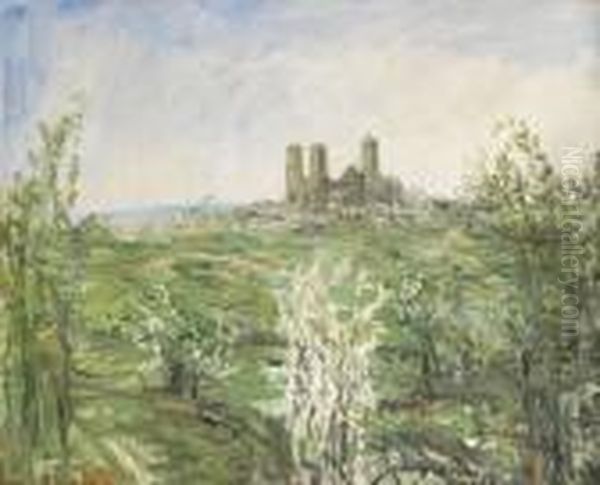 Vue De La Cathedrale De Laon Oil Painting by Pierre Laprade