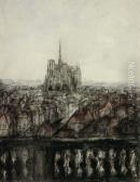 Blick Auf Notre Dame Oil Painting by Pierre Laprade