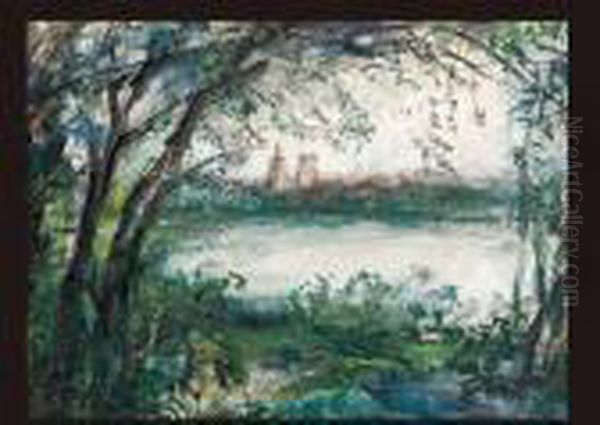 Riverside Oil Painting by Pierre Laprade