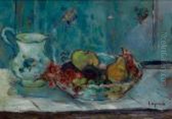 Nature Morte Aux Fruits Et Au Pichet Oil Painting by Pierre Laprade