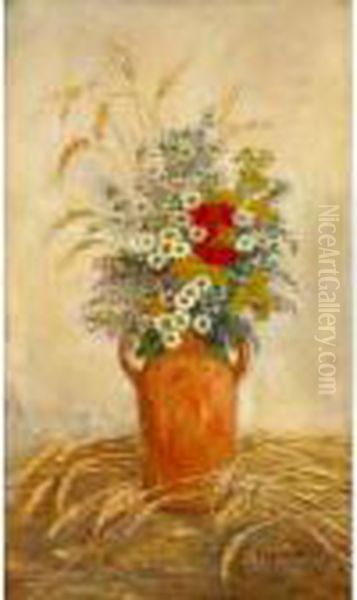 Fleurs Et Ble' Des Champs Oil Painting by Pierre Laprade