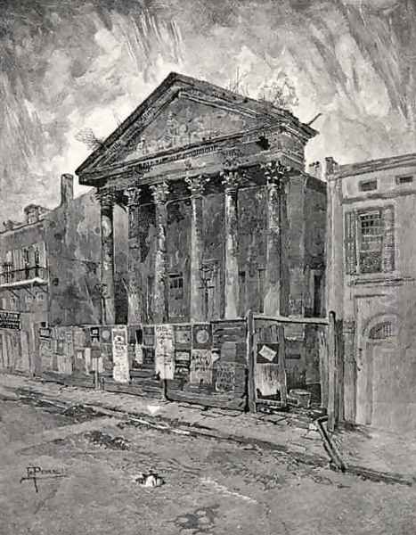 The Old Bank in Toulouse Street, New Orleans, from The Century Illustrated Monthly Magazine, May to October, 1883 Oil Painting by Joseph Pennell