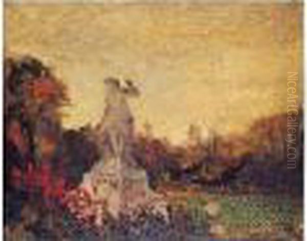 Statue Dans Un Parc Oil Painting by Pierre Laprade