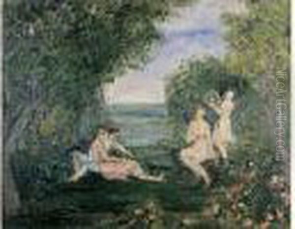 Jeunes Femmes Dans Un Parc Oil Painting by Pierre Laprade