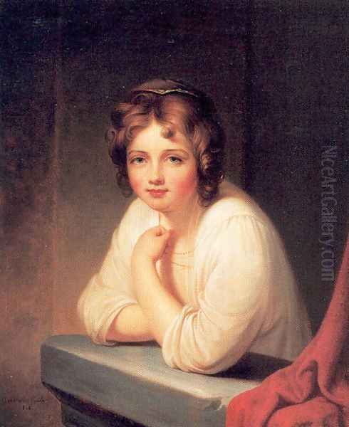 Girl at a Window (Rosalba Peale) 1846 Oil Painting by Rembrandt Peale