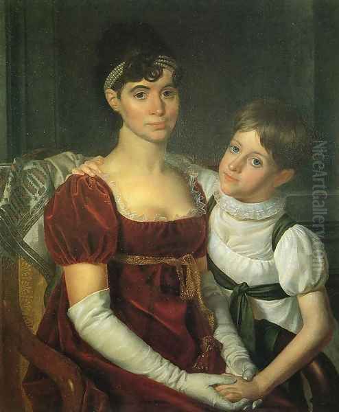 Alida Livingston Armstrong and Daughter Oil Painting by Rembrandt Peale