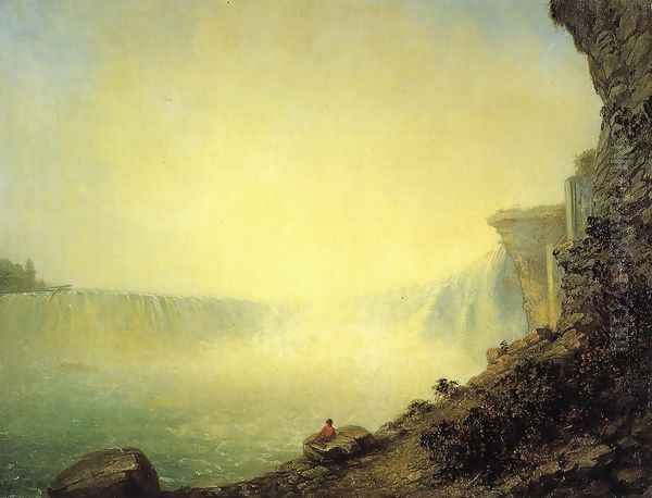 The Canadian Side of Niagara Falls, Platform Rock Oil Painting by Rembrandt Peale