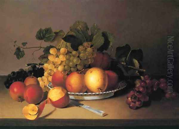 Fruit in a Basket Oil Painting by James Peale