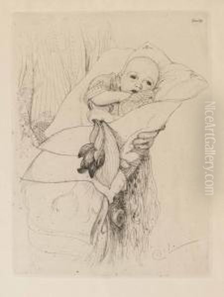 Etching, Third State (of 3), 1913, Signed In Pencil Oil Painting by Carl Larsson