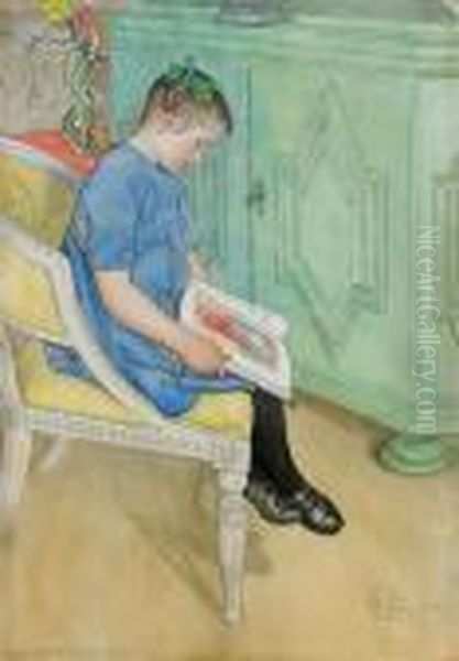 Anna-johanna Oil Painting by Carl Larsson