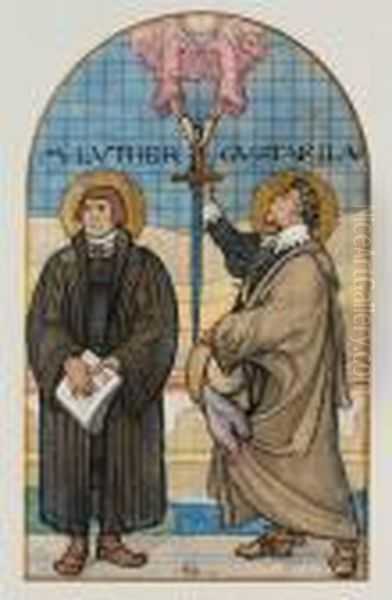 Martin Luther Och Gustaf Ii Adolf Oil Painting by Carl Larsson