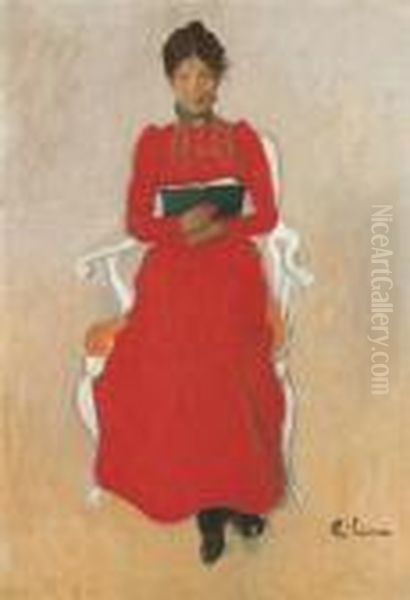 Portratt Av Dora Lamm (portrait Of Dora Lamm) Oil Painting by Carl Larsson