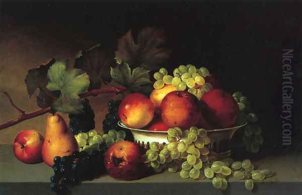 Still Life: Apples, Grapes, Pear Oil Painting by James Peale