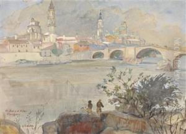 Zaragoza Oil Painting by Oskar Laske