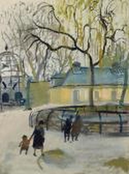 In Schonbrunn Oil Painting by Oskar Laske