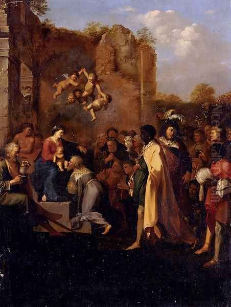 Adoration Of The Magi Oil Painting by Cornelis Van Poelenburgh