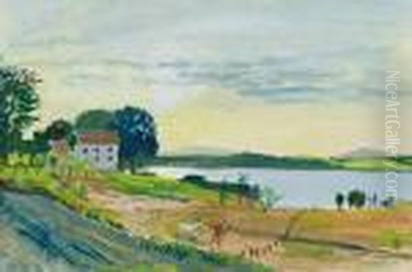 Henndorf Oil Painting by Oskar Laske