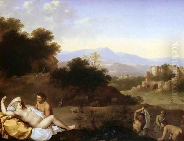 Landscape with Nymphs Oil Painting by Cornelis Van Poelenburgh