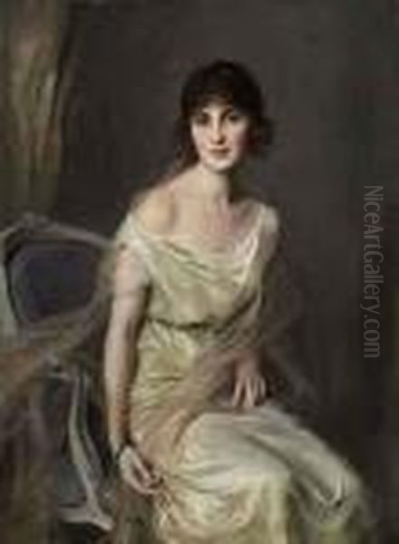 Portrait Of Dona Maria Mercedes De Alvear Oil Painting by Philip Alexius De Laszlo