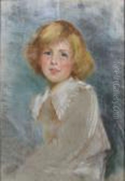 Portrait Sketch Of A Youngred-headed Boy Oil Painting by Philip Alexius De Laszlo