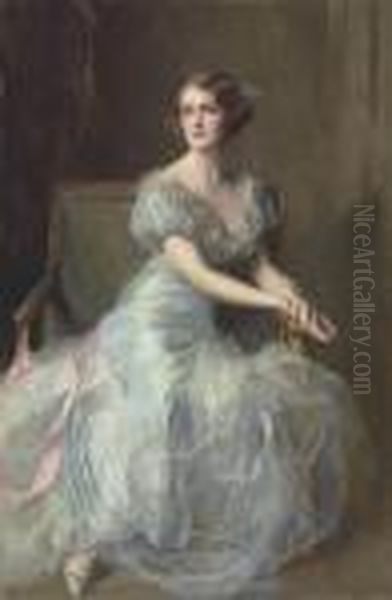 Portrait Of Lady Illingworth Oil Painting by Philip Alexius De Laszlo